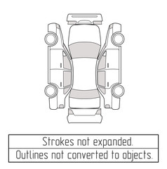 car sedan drawing outlines not converted to objects - 134693732