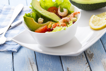 fresh salad avocado food the kitchen kitchen Vintage wooden rusty background
