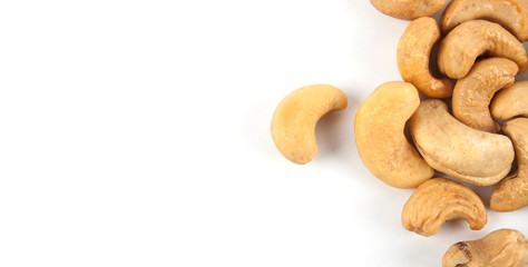 Roasted cashews close up