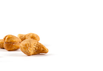 Roasted cashews close up