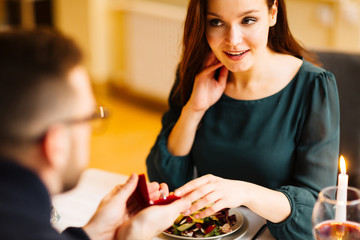 Proposal in cafe