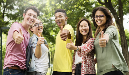 Diverse Group Young People Thumb Up Concept - Powered by Adobe
