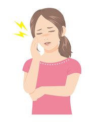 女性の表情 頭痛 体調不良