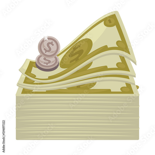 "Big pile of cash. Concept money." Stock image and royalty-free vector