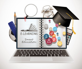  IT Communication - e-learning concept - internet network as knowledge base