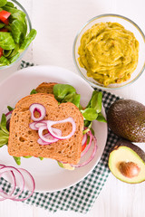 Veggie toast with avocado. 