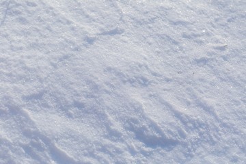 Snow background in close up