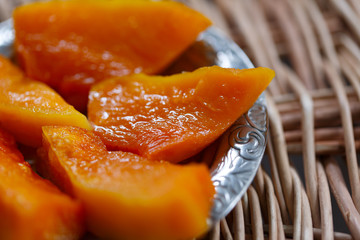 Baked pumpkin slices