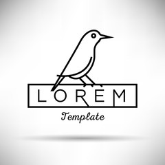 Linear Bird Sign Vector Design