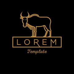 Fototapeta premium Linear Wild Deer Sign Vector Design