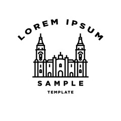 Linear Church Sign Vector Design