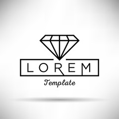 Fototapeta premium Linear Diamond Sign Vector Design