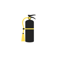 Fire extinguisher icon. Single silhouette fire equipment icon. Vector illustration. Flat style.