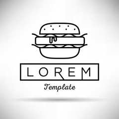 Linear Burger Sign Vector Design