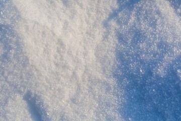 Snow background in close up