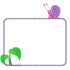 Cartoon cute color snail vector illustration with text space