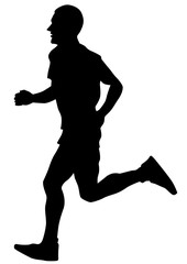 People athletes on running race on white background
