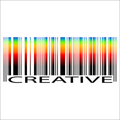 Bar Code with colored gradient and text Creative isolated on white background. Vector illustration.