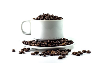 Coffee beans isolated with a white background