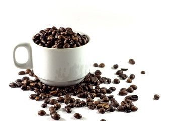 Coffee beans isolated with a white background
