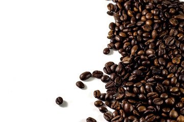 Coffee beans isolated with a white background