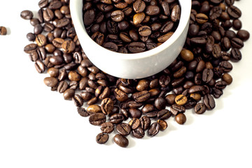 Coffee beans isolated with a white background