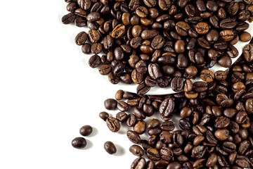 Coffee beans isolated with a white background