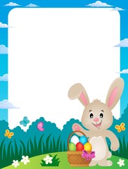 Frame with Easter basket and bunny 3
