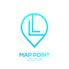 Letter L Logo Map Point Location,City locator,Pin maps symbol,Gps icon,Geo point navigation logotype