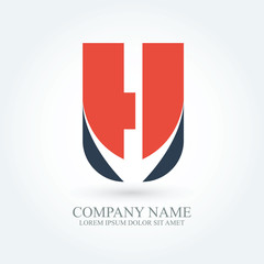 flat modern typography initial letter h, alphabet logo design for brand and company identity
