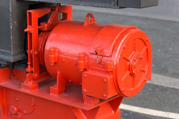 Red industrial pump