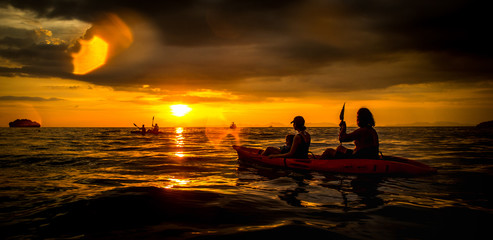 Kayaking at sunset 2