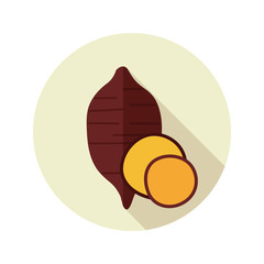 Sweet potato flat icon. Batata. Vegetable vector