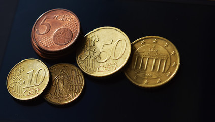 cents coins of different denominations closeup