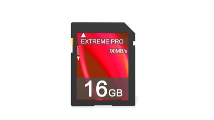 16 GB SD card isolated on white background