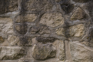 brick wall with stones