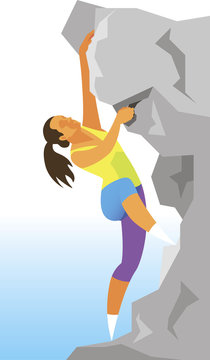 young woman is an experienced climber