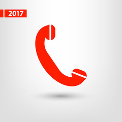 Phone, flat icon, vector illustration. Flat design style