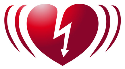 Herzinfarkt-Icon / Vektor, rot - obrazy, fototapety, plakaty