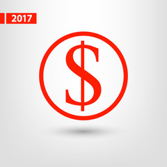 Money icon, vector illustration. Flat design style