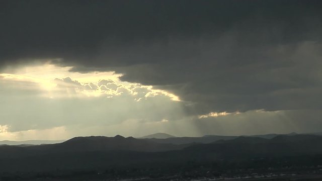 Rain Falls from Mountain Thunderstorm