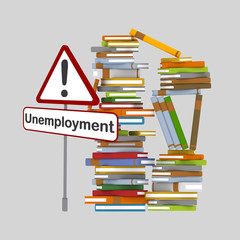  Unemployment signal in front of a mountain of books.

Easy combine! Custom 3d illustration contact me!