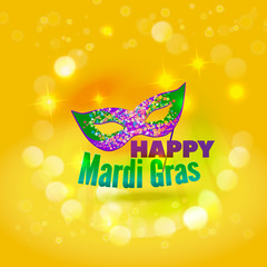Carnival backdrop. Happy Mardi Gras. Raster illustration