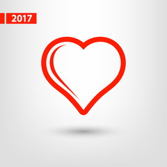 Heart Icon, vector illustration. Flat design style