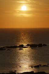 Couch&eacute; de Soleil &agrave; M&eacute;n&eacute;ham, Bretagne, France