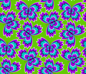 Fototapeta na wymiar Violet magic butterflies (motion illusion). Seamless pattern.