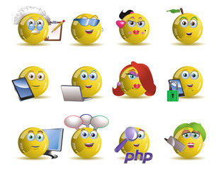 variety social network yellow smile icon avatar cartoon