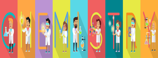 Chemistry Banner. Science Alphabet.