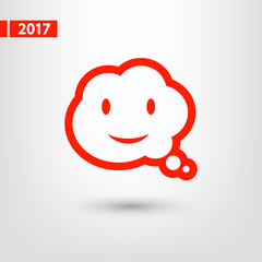 smile talking bubble  icon, vector illustration. Flat design style