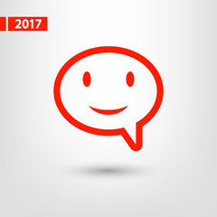 smile talking bubble  icon, vector illustration. Flat design style